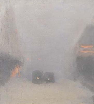 Clarice Beckett Passing Trams oil painting image